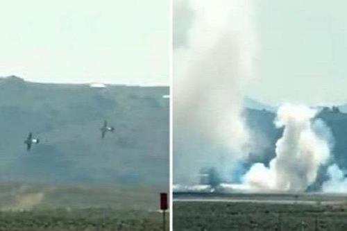 مرگ دو خلبان پس از برخورد هولناک هواپیما در نمایش هوایی نوادا