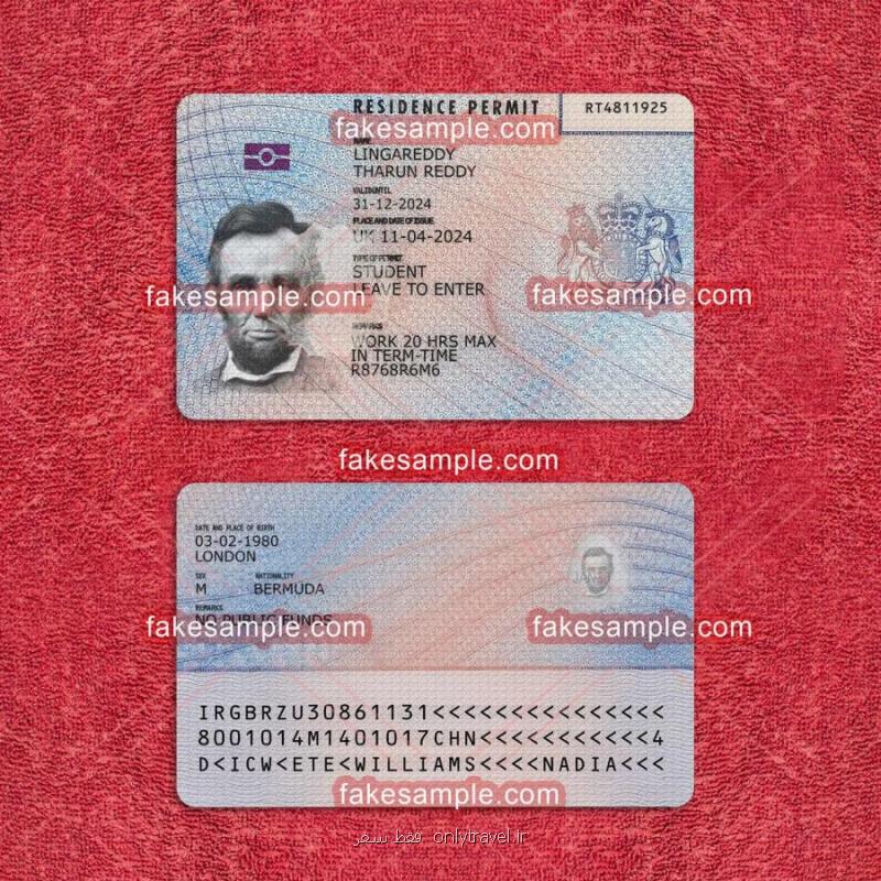 China Residence Card Fake Template